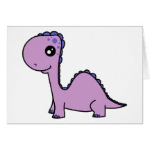 Dinosaure mignon de pourpre de bébé cartes de vœux