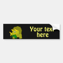 Dinosaure vert mignon de bande dessinée de Tricera Autocollant Pour Voiture