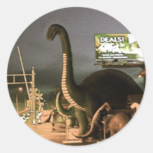Dinosaures de l'itinéraire 66 adhésifs ronds