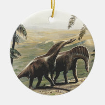 Dinosaures vintages d'Amargasaurus avec des arbres Ornement