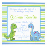 dinosaurs birthday party fun cute sweet blue green invite