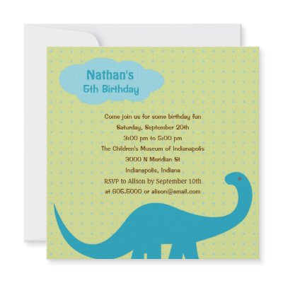 Dinosaurs Fun Birthday Party Invitation by berryberrysweet