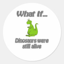 dinosaurs round sticker