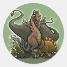 Dinosaurs Round Sticker