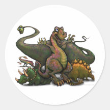 Dinosaurs Round Sticker