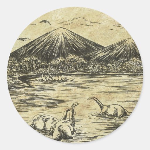 Dinosaurs Round Stickers