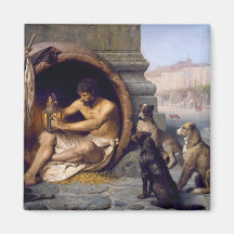 Diogenes Surrounded by Dogs - by Jean Leon Gerome Refrigerator Magnets