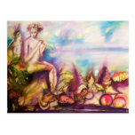 DIONYSUS ,Playing Flute with Sea shells and Fruits Postcards