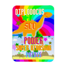 Diplodocus 500 Power Super Dinosaur Points Rectangular Magnets