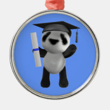 Diplômé mignon de panda du bébé 3d (editable) décorations pour sapins de noël