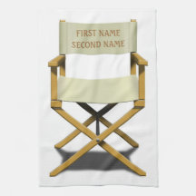 Directors chair design with your choice of name hand towel