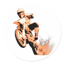 Dirt Bike Blasting Thru (Orange) Sticker