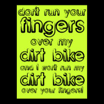 Dirt Bike Fingers Funny Motocross Poster Sign posters