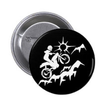 Dirt Bike Mountain Pinback Buttons