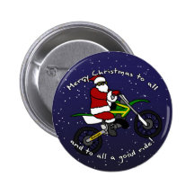 Dirt Bike Santa Buttons