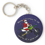 Dirt Bike Santa Keychain