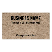 Dirt Bike Venue Custom Business Cards