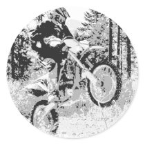 Dirt bike wheeling in the woods sticker