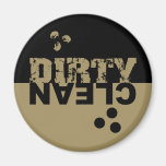 Dirty/Clean Dishwasher Magnet Black and Gold
