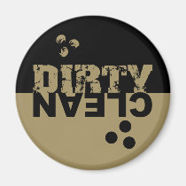 Dirty/Clean Dishwasher Magnet Black and Gold magnets