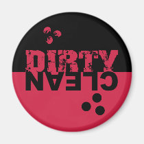 Dirty/Clean Dishwasher Magnet Black and Red magnets