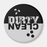 Dirty/Clean Dishwasher Magnet Black and Silver