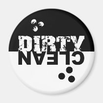 Dirty/Clean Dishwasher Magnet Black and White magnets