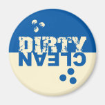 Dirty/Clean Dishwasher Magnet Blue and Cream