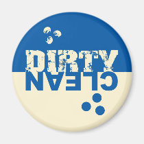 Dirty/Clean Dishwasher Magnet Blue and Cream magnets