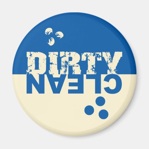 Dirty/Clean Dishwasher Magnet Blue and Cream