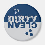 Dirty/Clean Dishwasher Magnet Blue and Silver