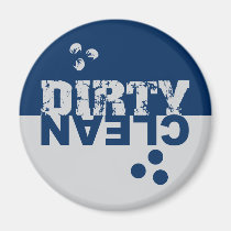 Dirty/Clean Dishwasher Magnet Blue and Silver magnets