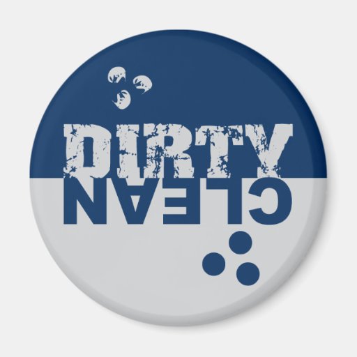 Dirty/Clean Dishwasher Magnet Blue and Silver