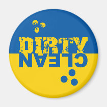 Dirty/Clean Dishwasher Magnet Blue and Yellow magnets