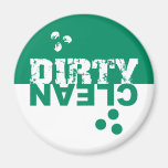 Dirty/Clean Dishwasher Magnet Green and White