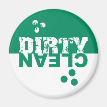 Dirty/Clean Dishwasher Magnet Green and White magnets