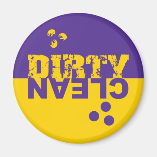 Dirty/Clean Dishwasher Magnet Purple and Yellow