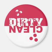 Dirty/Clean Dishwasher Magnet Red and White magnets