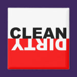 Dirty Clean Dishwasher Red Magnet magnets
