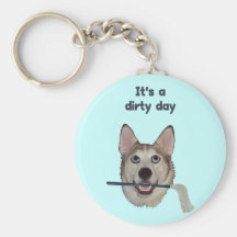Dirty Day Dog Pee Humour Keychains