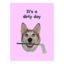 Dirty Day Dog Pee Humour Postcards