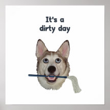 Dirty Day Dog Pee Humour Print