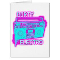 DIRTY ELECTRO dance club DJ girls an guys neon Greeting Cards