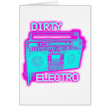 DIRTY ELECTRO dance club DJ girls an guys neon Greeting Cards