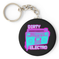 DIRTY ELECTRO dance club DJ girls an guys neon Key Chains