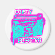 DIRTY ELECTRO dance club DJ girls an guys neon Fridge Magnets