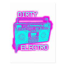 DIRTY ELECTRO dance club DJ girls an guys neon Post Card