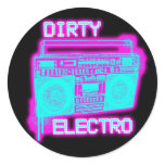 DIRTY ELECTRO dance club DJ girls an guys neon stickers