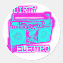 DIRTY ELECTRO ROUND STICKERS