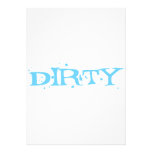 Dirty in Blue Letters Custom Announcements